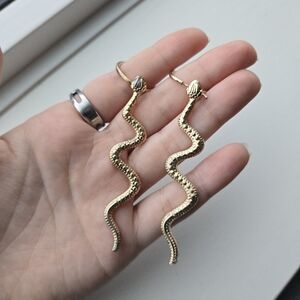 Gold Snake Earrings for Reptile Lovers